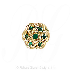 GS036 E - 14 Karat Gold Emerald Slide 